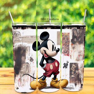 20oz Mickey Mouse theme insulated Tumbler with sliding lid  and straw